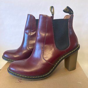 DR. Martens Eloise Red Leather High Heel Bootie US8 / UK6 / EU39